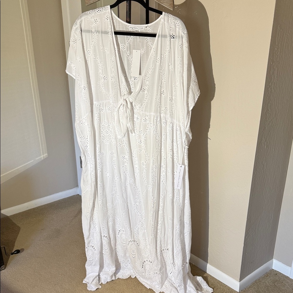 Young Fabulous and Broke, white eyelet Oversize Cover Up
